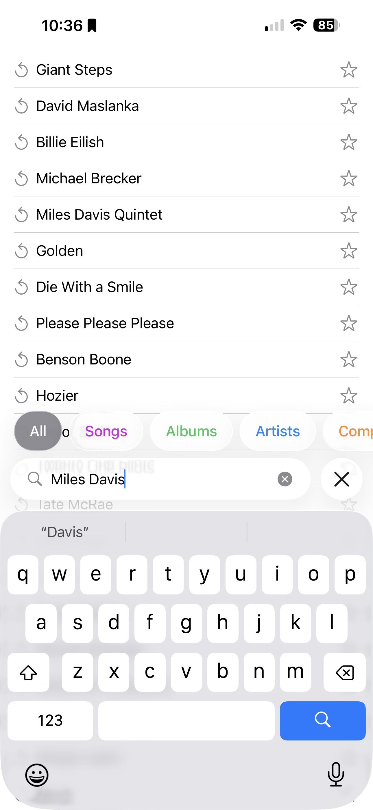 Rush Music search interface